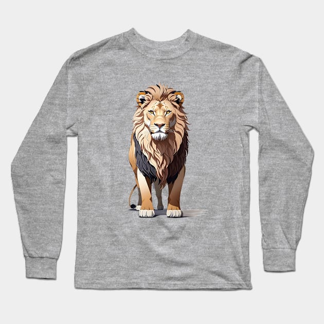 The Lion - King of the Jungle Long Sleeve T-Shirt by Buff Geeks Art